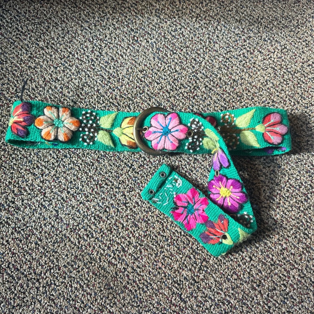 Floral Embroidered Belt